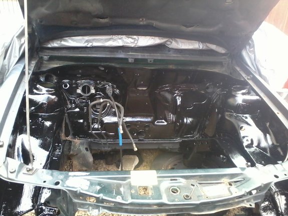 started to paint under the bonnet.